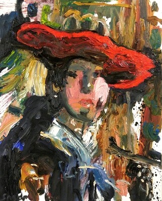 Girl in Red Hat (after Vermeer)