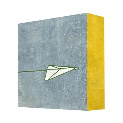 Mini Plane — Light Blue (Yellow edge)