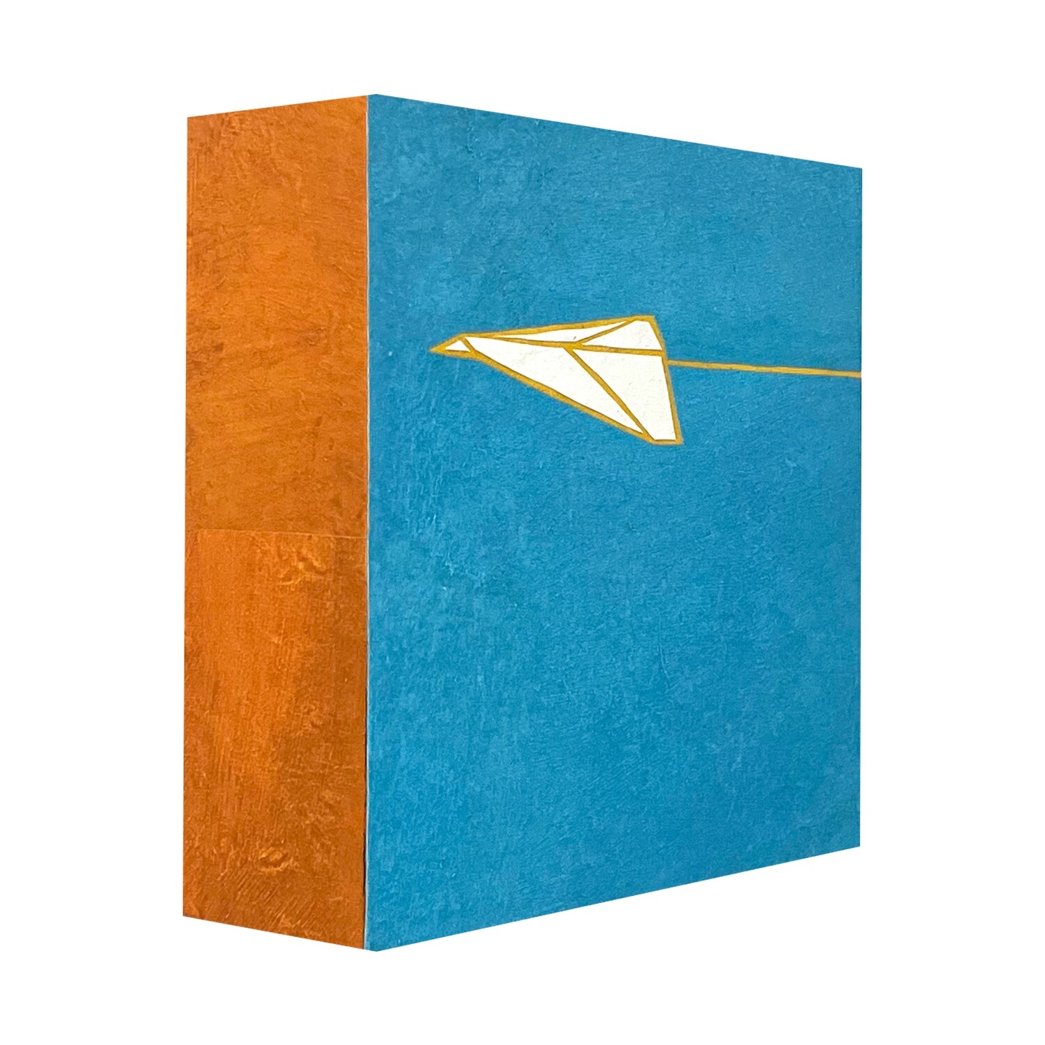Mini Plane — Medium Blue (Orange Edge)