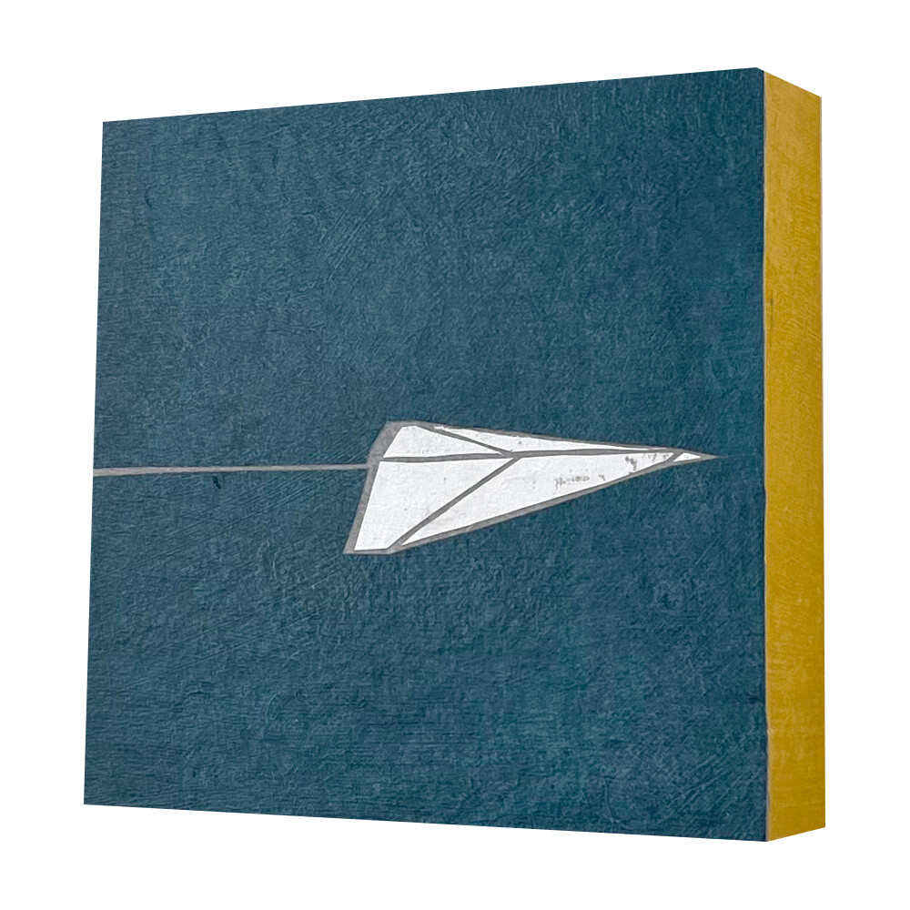 Mini Plane-Blue with Yellow Edge