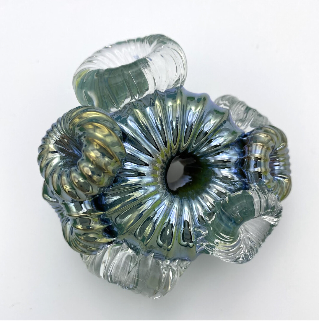 Coral Cluster in Dark Celadon and Clear