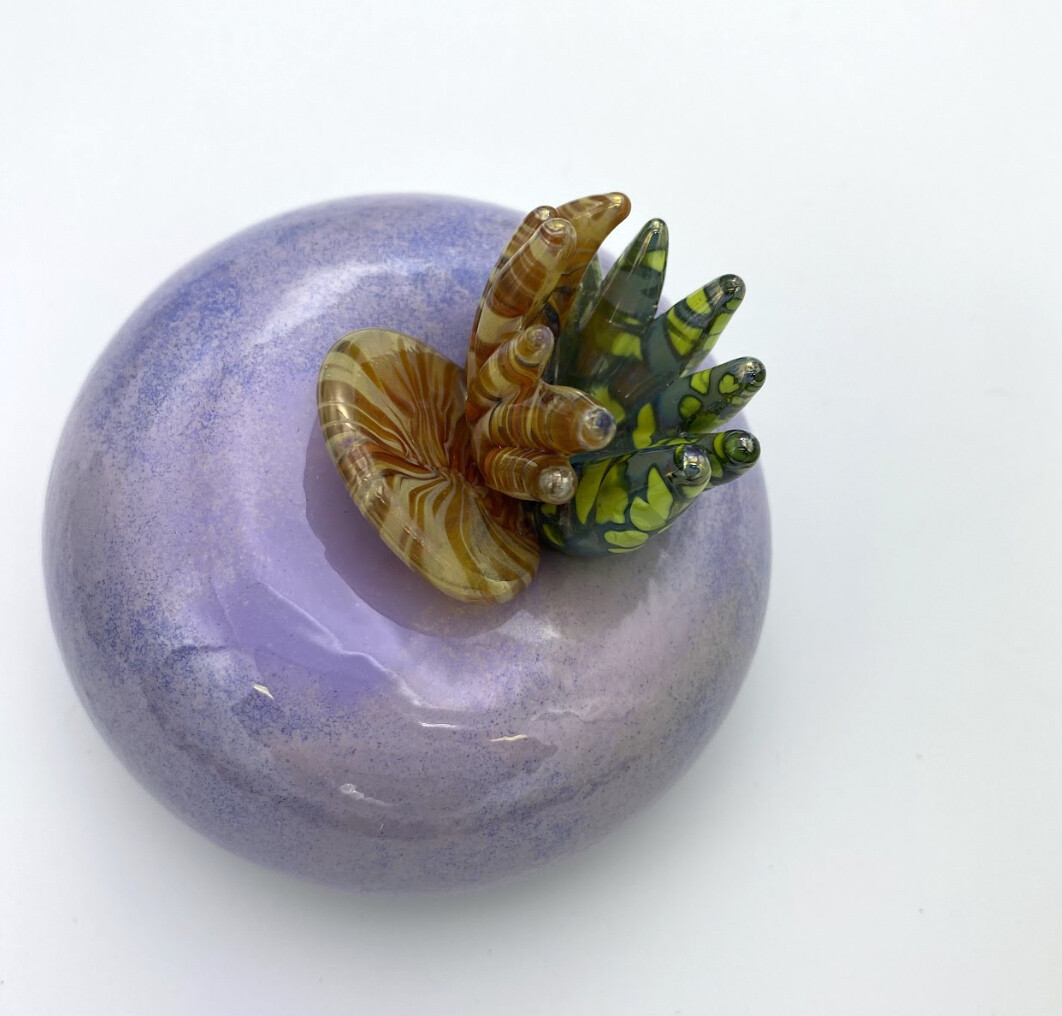 Purple Rose Pebble with Bits