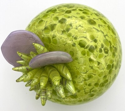 Medium Glass Pebble in Spring Green