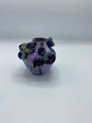 Small Glass Vase with Coral Clusters