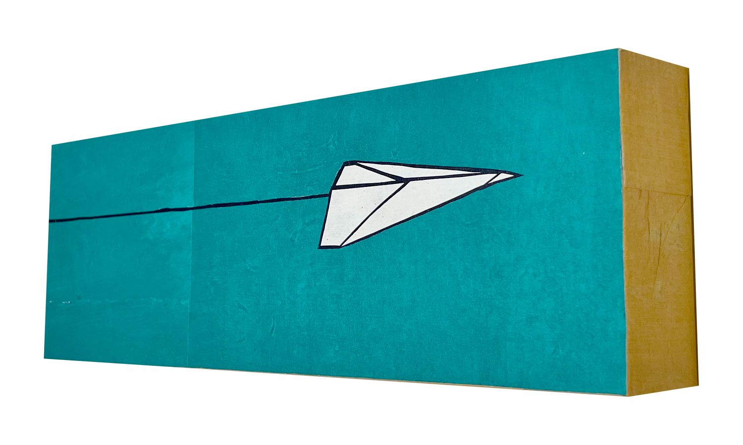 Mini Plane - Teal with Gold Edge