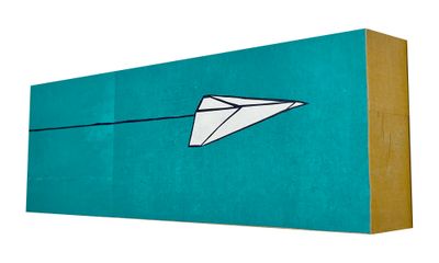 Mini Plane - Teal with Gold Edge
