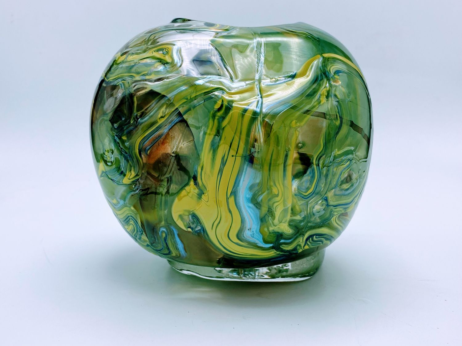 Terra Flux Layered Greens with Lime Green Trail Clear Foot