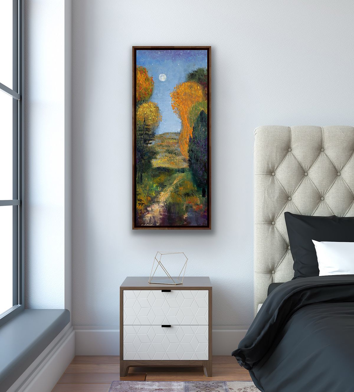 Autumn Twilight, with Moon