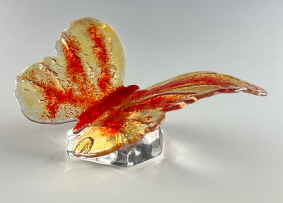 Glass Butterfly on Glass Stone