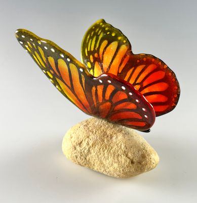 Glass Butterfly on Stone