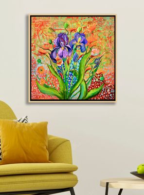 Poppies and Iris