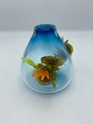 Blue Vase with Succulent bits