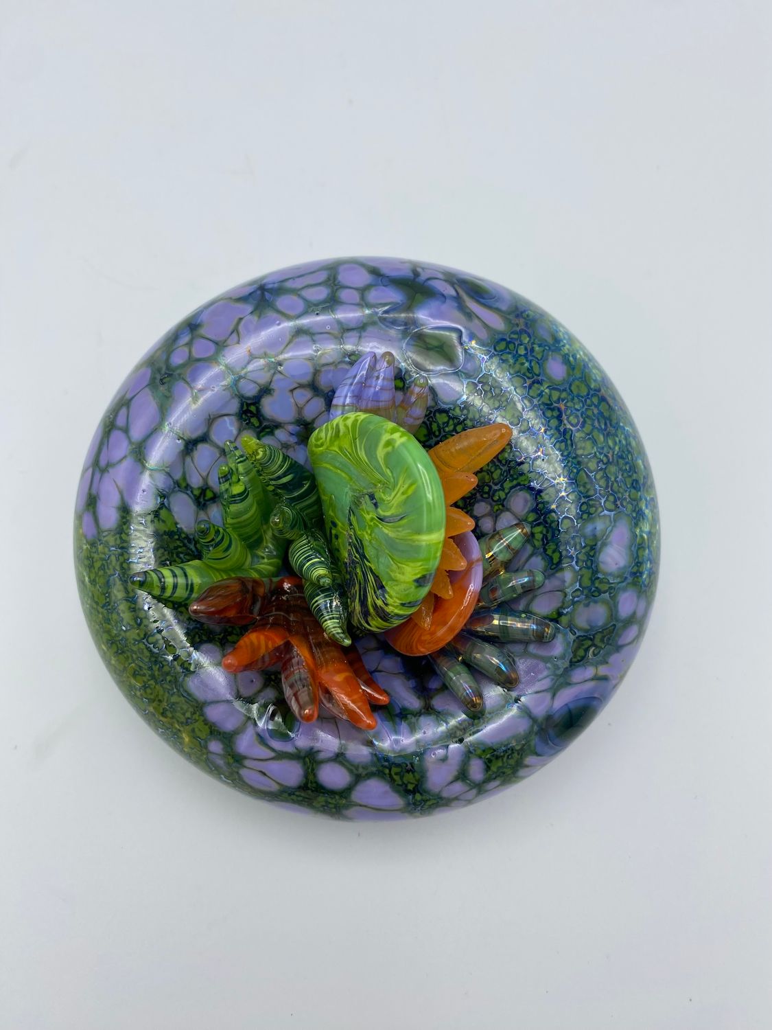 Mottled Purple Rose &amp; Dark Green with Succulent Bits