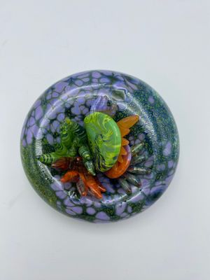 Mottled Purple Rose &amp; Dark Green with Succulent Bits
