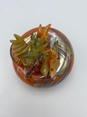 Cream Orange with Trails and Anemone Bits, Small
