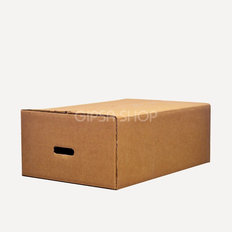 CAJA DE CARTÓN ESTÁNDAR REFORZADA | CON ASA | 62 x 42 x 21.6 cm | KIT C/12 PIEZAS