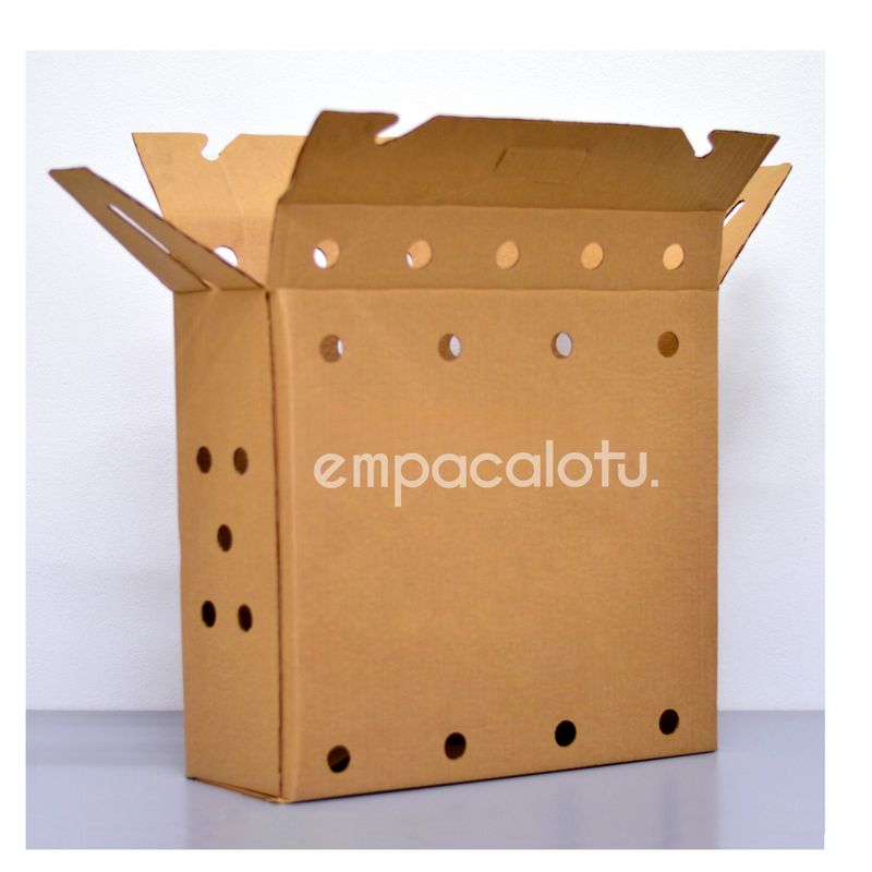 CAJA DE CARTÓN TIPO MALETÍN | CON VENTILACIÓN |49.4 x 15.9 x 44.5 cm | KIT C/12 PIEZAS