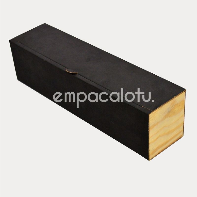 CAJA TēBURU | DE CARTÓN Y MADERA|PARA 1 BOTELLA | KIT C/12 PIEZAS