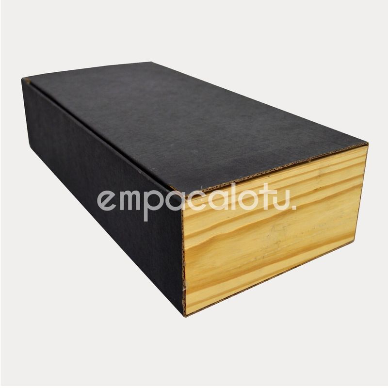 CAJA TēBURU | DE CARTÓN Y MADERA|PARA 2 BOTELLAS | KIT C/12 PIEZAS