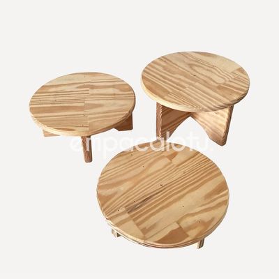 KIT DE 3 BASES DE MADERA CIRCULARES | CHICA, MEDIANA Y GRANDE