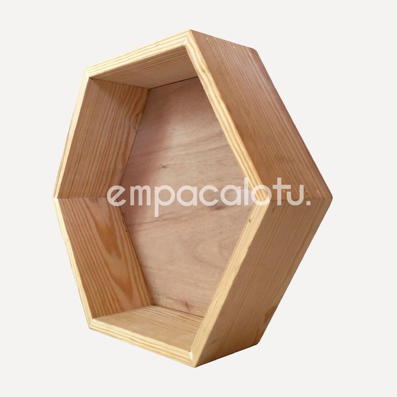 REPISA HEXAGONAL | CON FONDO DE MADERA |GRANDE