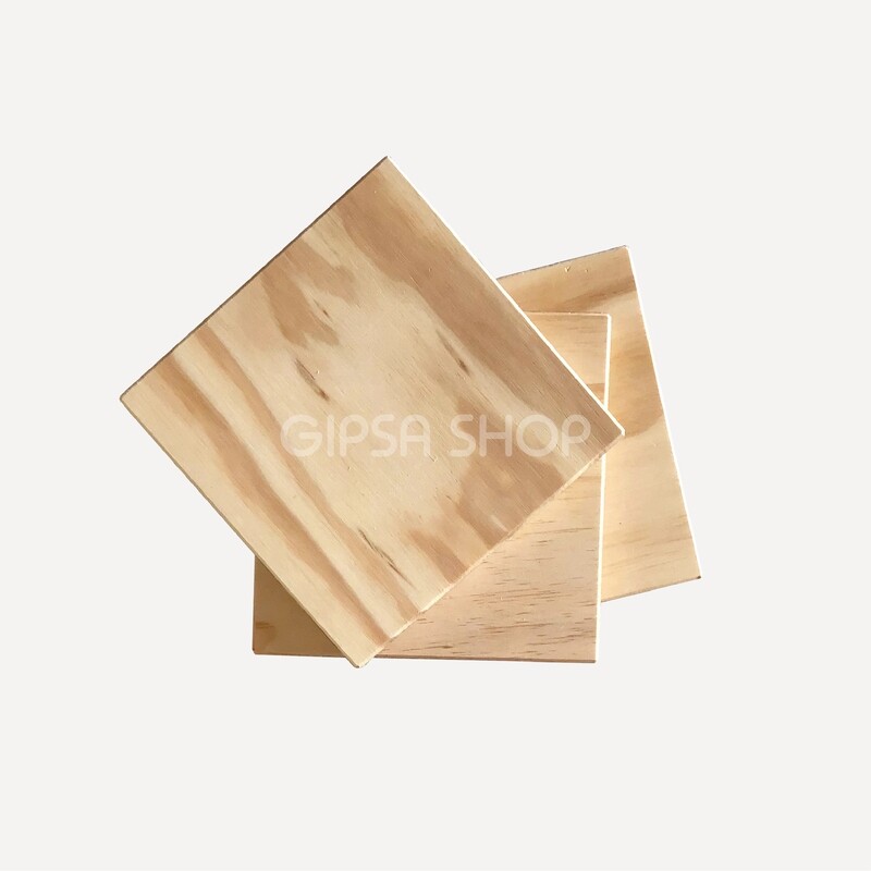 KIT DE 3 BASES DE MADERA CUADRADAS