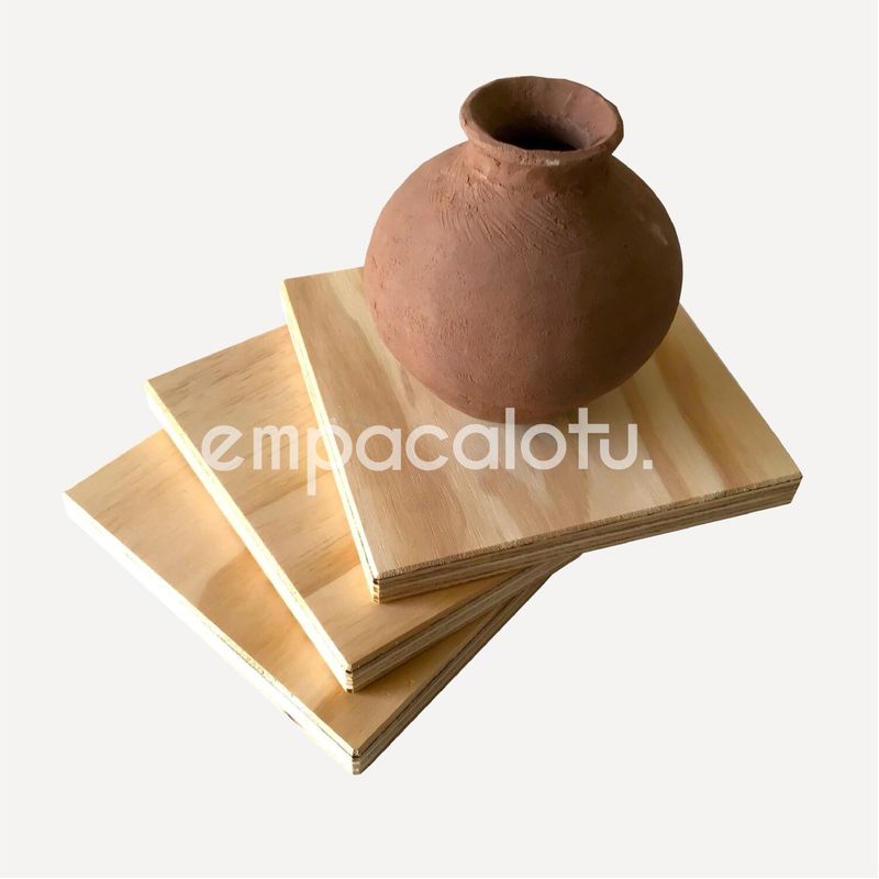KIT DE 3 BASES DE MADERA CUADRADAS