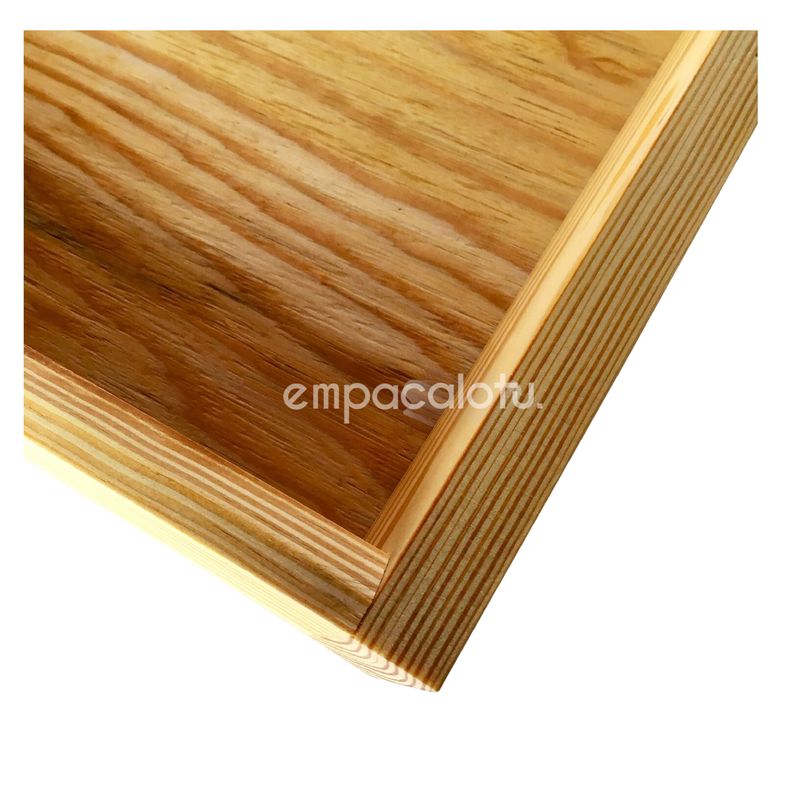 CANASTA SEMI PIRAMIDAL DE MADERA | 36.5 x 37.5 x 7 cm