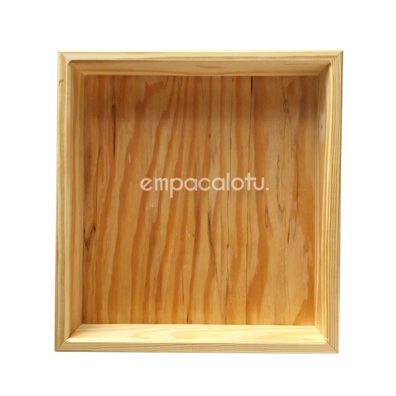 CANASTA/CHAROLA DE MADERA | 36 x 38.5 x 6.8 cm