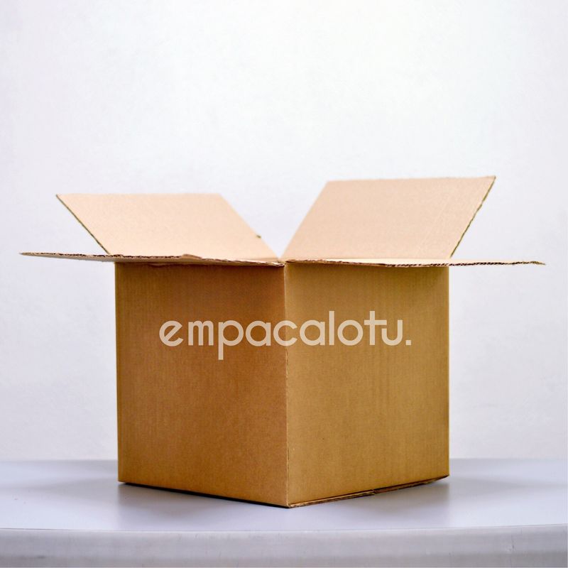 CAJA DE CARTÓN ESTÁNDAR | CON ALAS | 34 x 34 x 31 cm | KIT C/12 PIEZAS