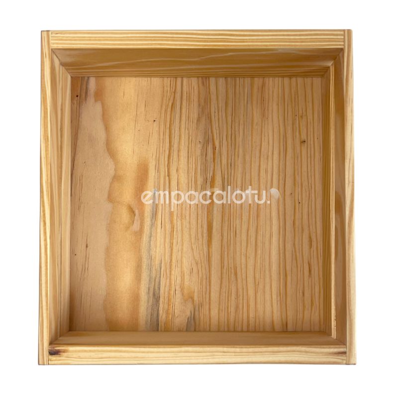 CANASTA DE MADERA | FONDO LISO | 19 x 19 x 7 cm