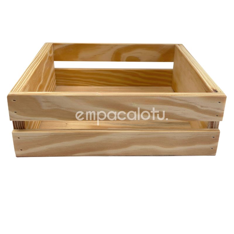 CANASTA DE MADERA | FONDO LISO | 22.2 x 23.7 x 7.3 cm