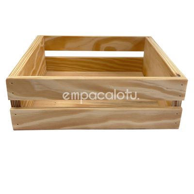 CANASTA DE MADERA | FONDO LISO | 22.2 x 23.7 x 7.3 cm