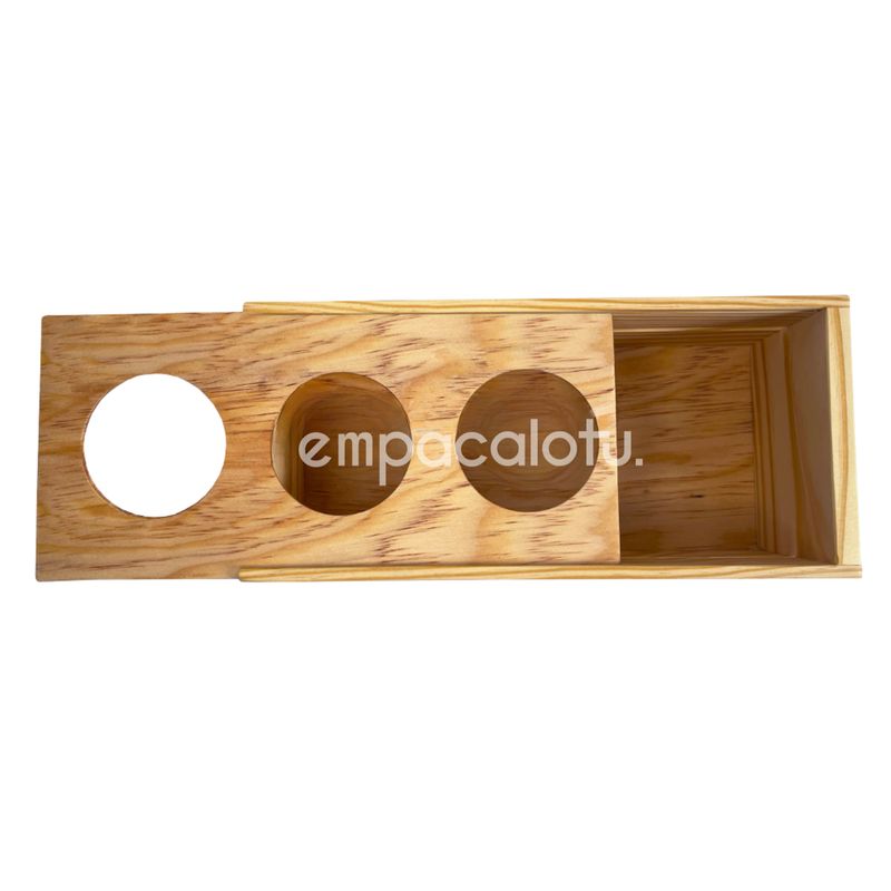 CAJA DE MADERA CON TAPA PARA FRASCOS