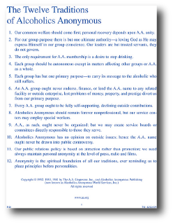 The Twelve Traditions Sheet
