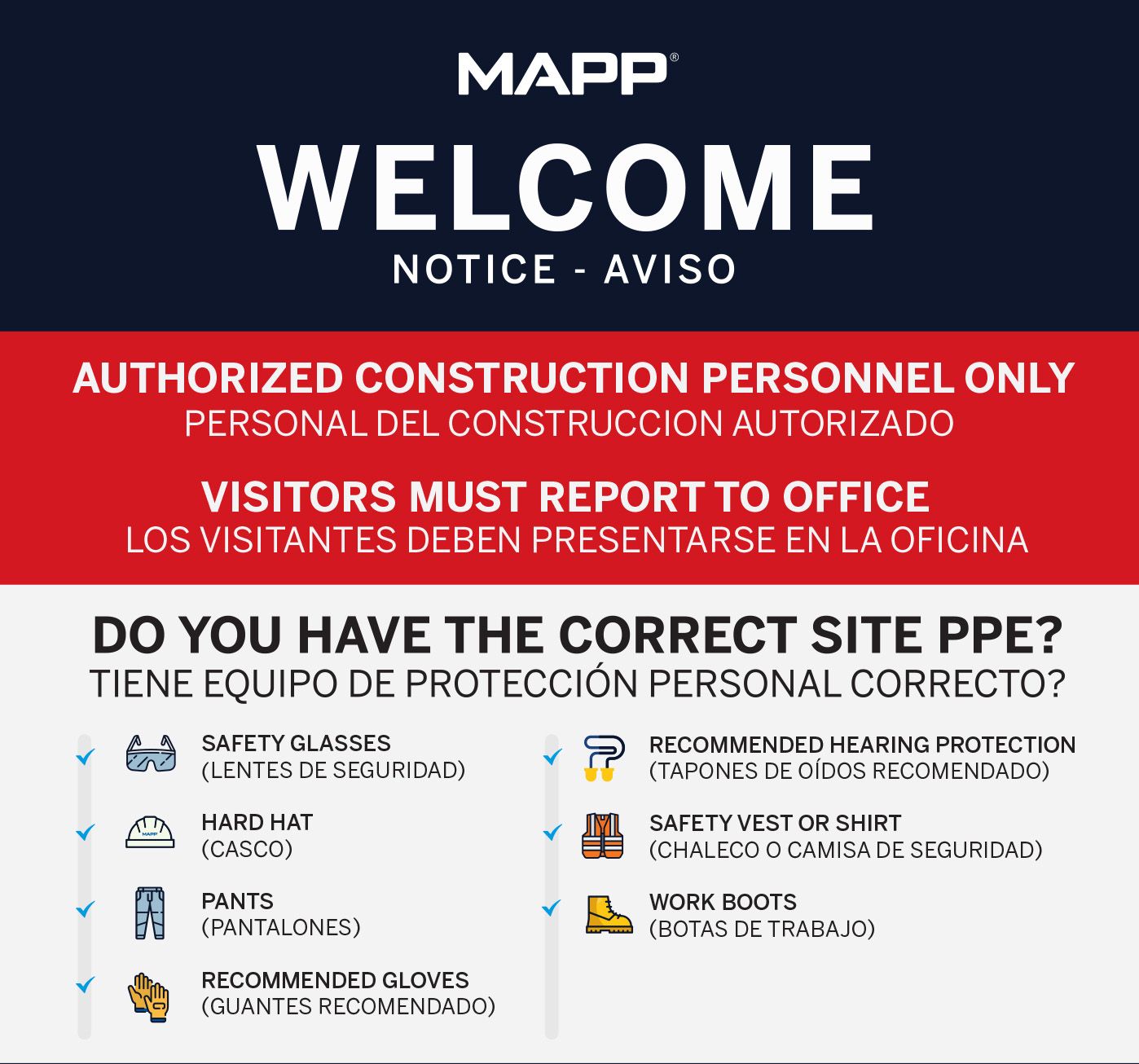 Jobsite Welcome Sign