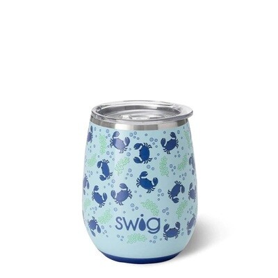 Swig Blue Crab Stemless Wine Cup