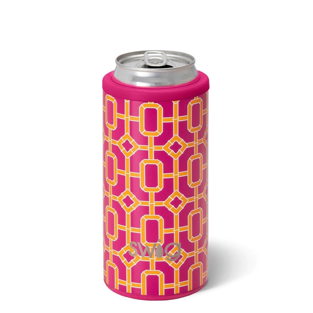 Swig Pink Bamboo Skinny Can Cooler