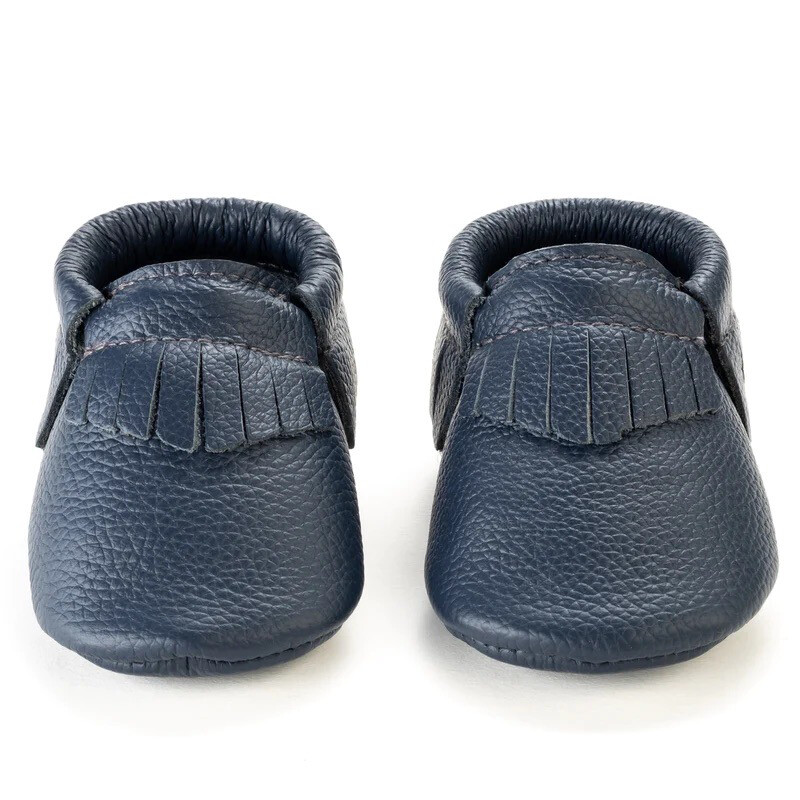 Bird Rock Baby Leather Navy Moccasins