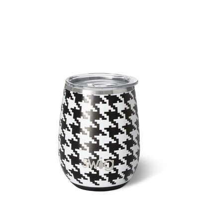 Swig Houndstooth Stemless Wine Cup 14 Oz