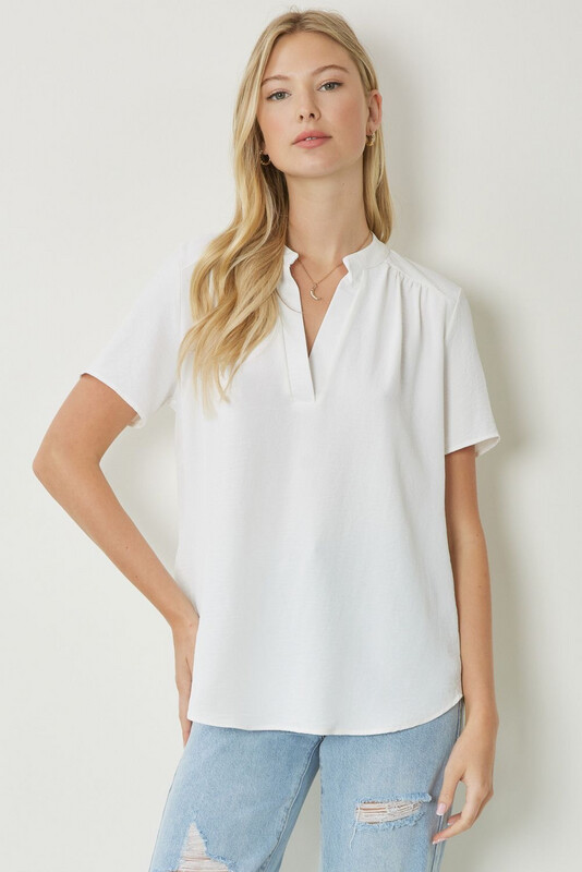 ENO V Neck Flow Top Ivory