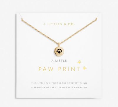 A Littles &amp; Co Paw Print Necklace Gold Black