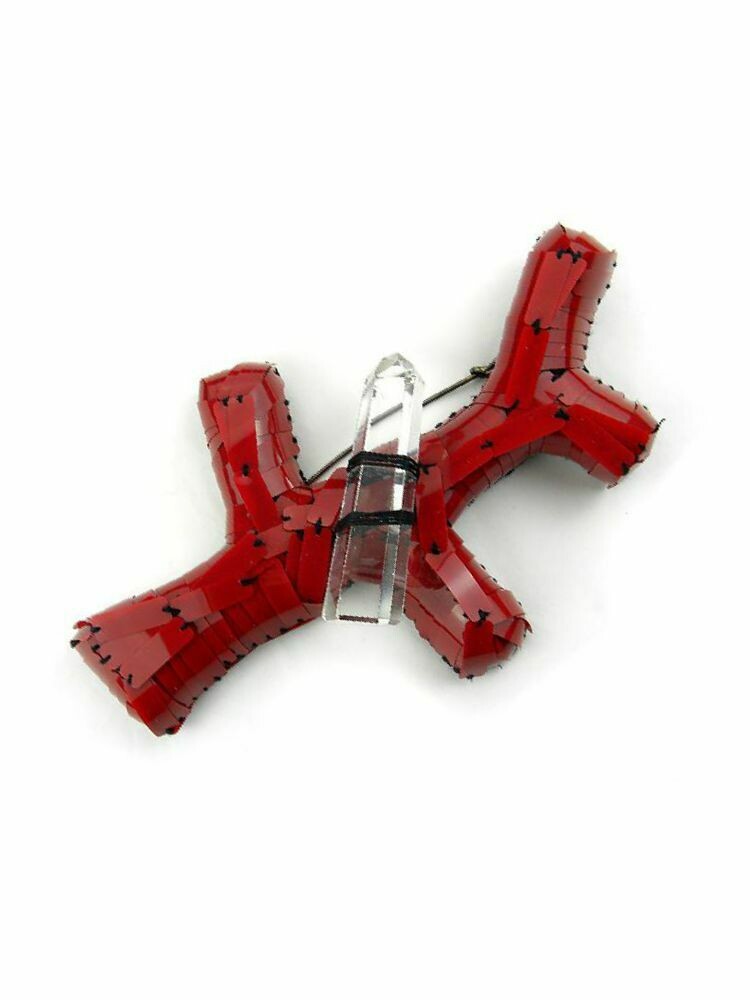 spilla Ramo Scheggiato Rosso