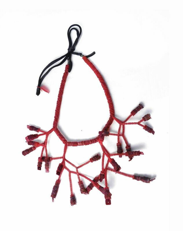 collana girocollo Fuscelli Rossa con Gemme