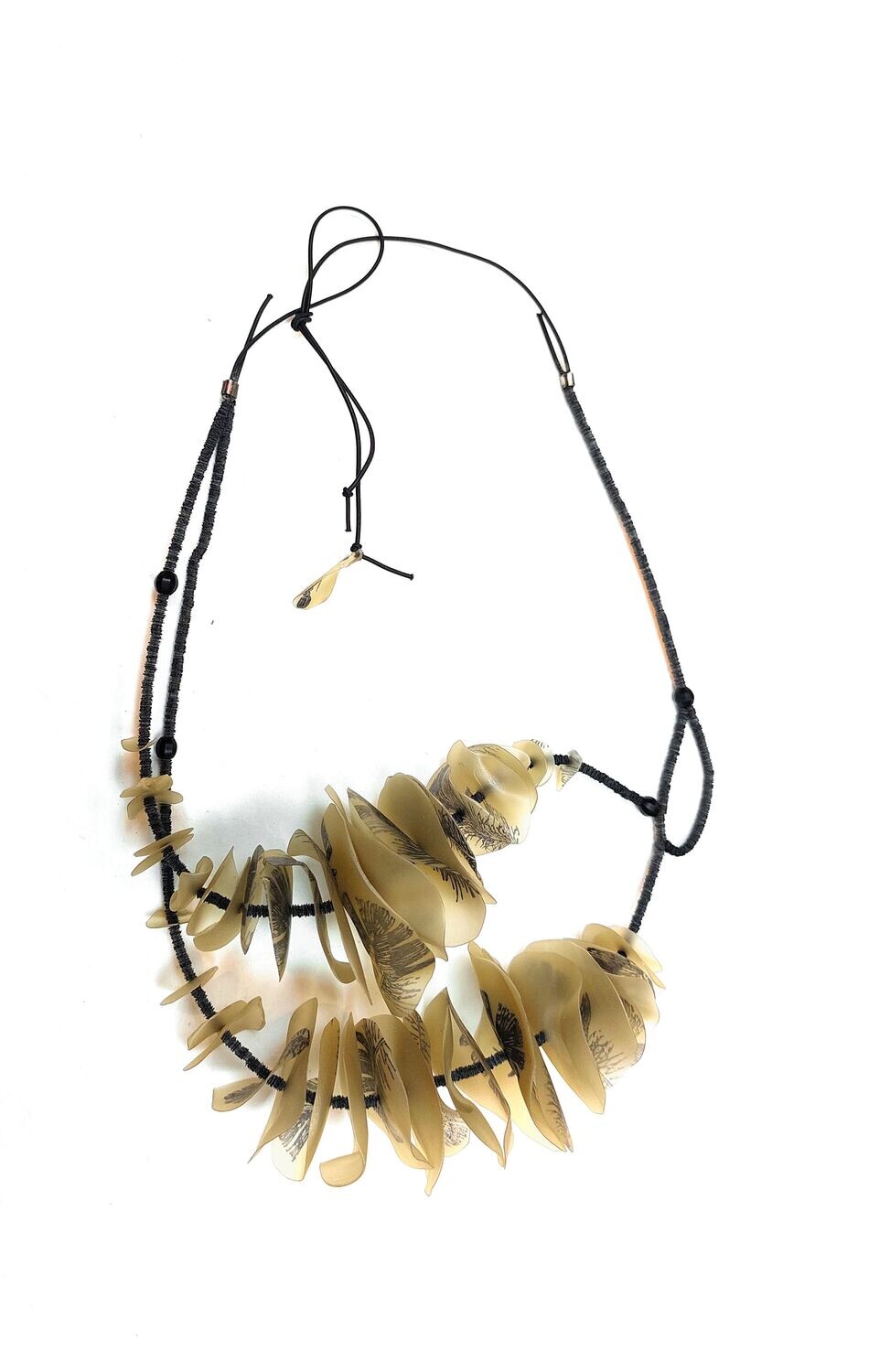 collana Fuscelli Petali Oro Piume