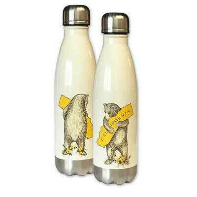 California Bear Hug Antique White/Cream Double Insulated Stainless Steel Water Bottle