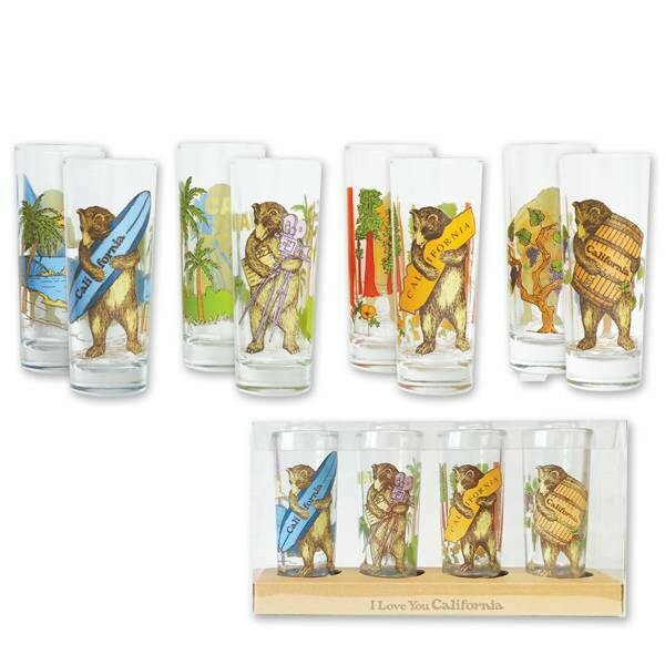 California Bears Set of 4 Glass Shooters