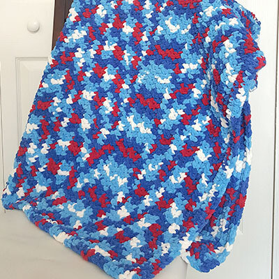 Bernat blanket yarn red white and blue hotsell
