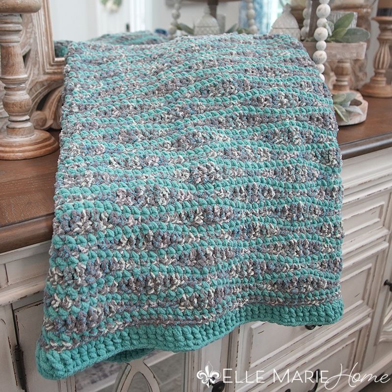 Teal Waves Crochet Blanket Pattern Teal Waves Crochet Blanket Pattern