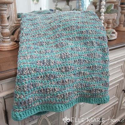 Teal Waves Crochet Blanket Pattern Teal Waves Crochet Blanket Pattern